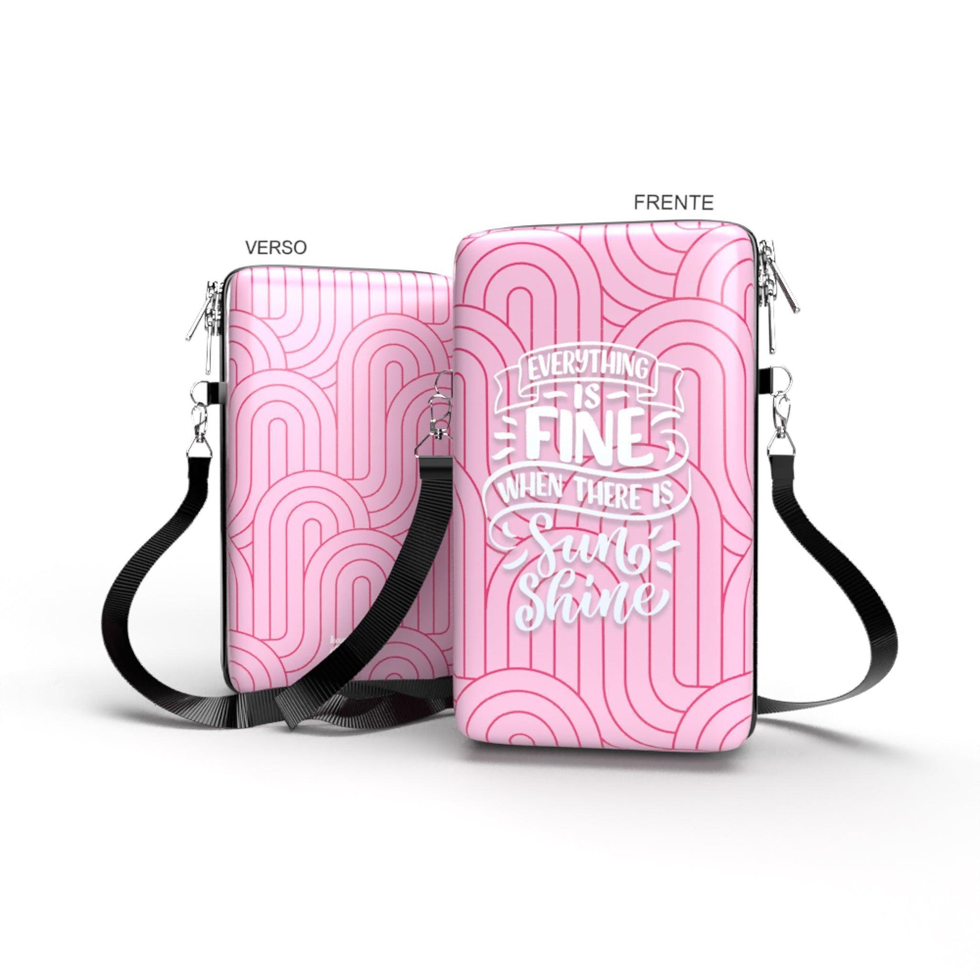 Shoulder Bag P Vertical - Mundo Rosa - Pochete Slim Kameleon - Kameleon Bags